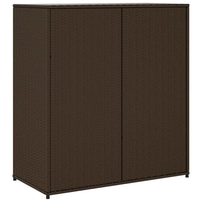 Armoire de rangement jardin marron 105x55x113 cm résine tressée – Image 7
