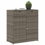 Armoire de rangement de jardin gris 105x55x113cm résine tressée – Image 2