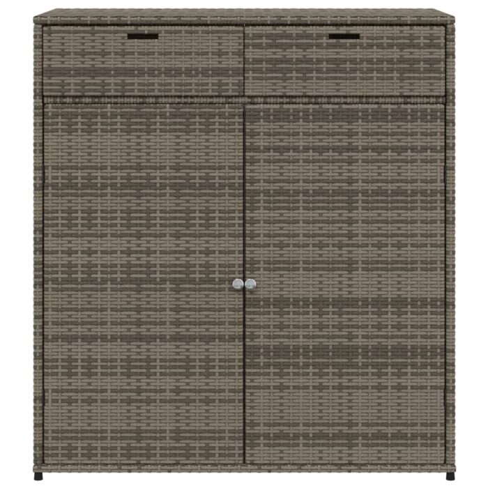 Armoire de rangement de jardin gris 105x55x113cm résine tressée – Image 5
