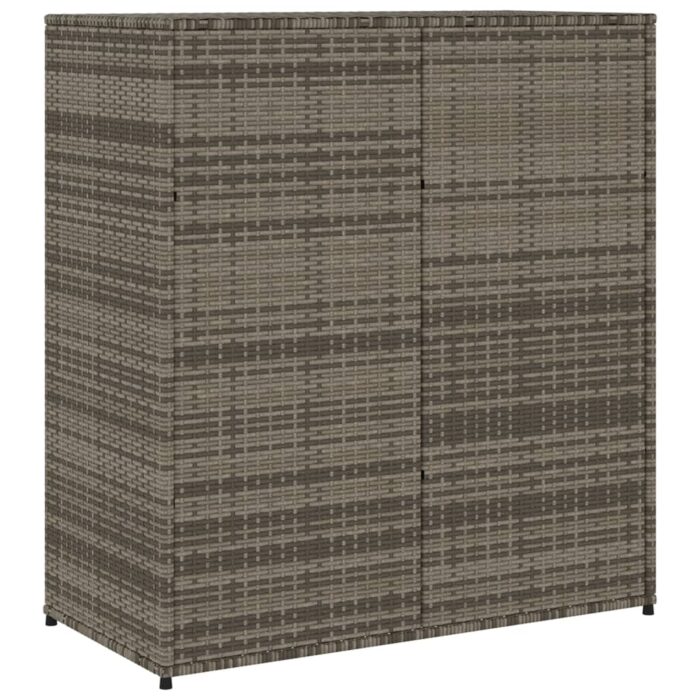 Armoire de rangement de jardin gris 105x55x113cm résine tressée – Image 7