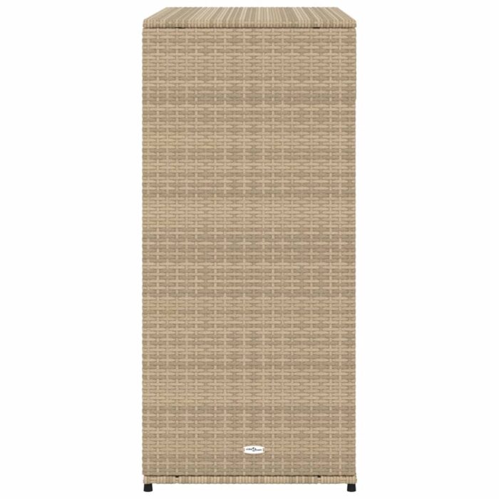 Armoire de rangement jardin beige 105x55x113 cm résine tressée – Image 6