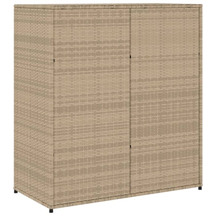 Armoire de rangement jardin beige 105x55x113 cm résine tressée – Image 7