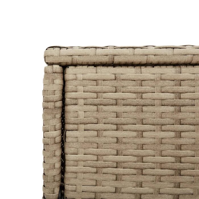 Armoire de rangement jardin beige 105x55x113 cm résine tressée – Image 9