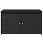 Armoire de rangement jardin noir 110x55x60,5 cm résine tressée – Image 5