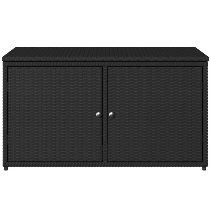 Armoire de rangement jardin noir 110x55x60,5 cm résine tressée – Image 5