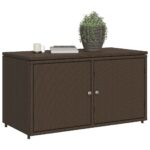 Armoire de rangement jardin marron 110x55x60,5cm résine tressée – Image 2