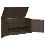 Armoire de rangement jardin marron 110x55x60,5cm résine tressée – Image 4