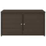 Armoire de rangement jardin marron 110x55x60,5cm résine tressée – Image 5