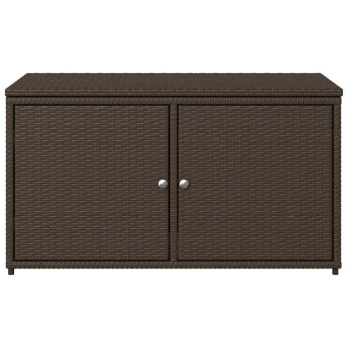 Armoire de rangement jardin marron 110x55x60,5cm résine tressée – Image 5