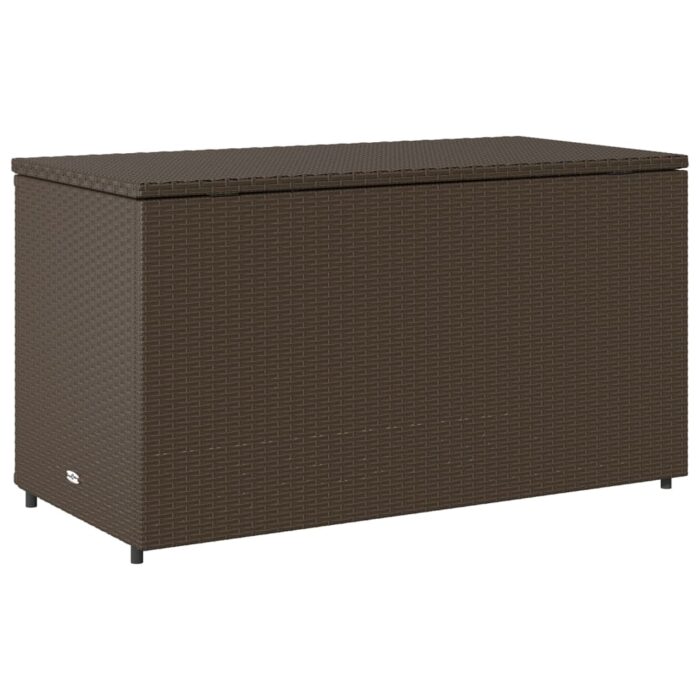 Armoire de rangement jardin marron 110x55x60,5cm résine tressée – Image 7