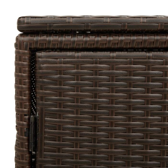 Armoire de rangement jardin marron 110x55x60,5cm résine tressée – Image 9