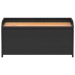 Banc de rangement noir résine tressée et bois d'acacia – Image 2