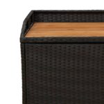 Banc de rangement noir résine tressée et bois d'acacia – Image 7