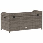 Banc de rangement gris résine tressée et bois d'acacia – Image 4