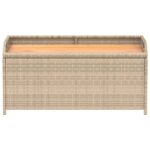 Banc de rangement mélange beige résine tressée et bois d'acacia – Image 2