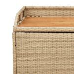 Banc de rangement mélange beige résine tressée et bois d'acacia – Image 7