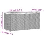 Boîte de rangement de jardin noir résine tressée bois d'acacia – Image 9