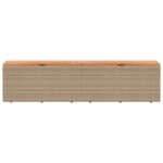 Boîte de rangement de jardin beige résine tressée bois d'acacia – Image 2
