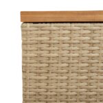 Boîte de rangement de jardin beige résine tressée bois d'acacia – Image 7