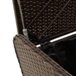 Banc de rangement et coussin marron 115x51x52 cm résine tressée – Image 6