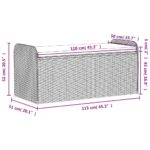 Banc de rangement et coussin marron 115x51x52 cm résine tressée – Image 9