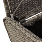 Banc de rangement avec coussin gris 80x51x52 cm résine tressée – Image 6