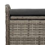 Banc de rangement avec coussin gris 80x51x52 cm résine tressée – Image 7