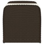 Banc de rangement et coussin marron 80x51x52 cm résine tressée – Image 3
