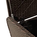 Banc de rangement et coussin marron 80x51x52 cm résine tressée – Image 6
