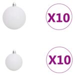 Sapin de Noël artificiel 300 LED&boules&neige floquée 210 cm – Image 10