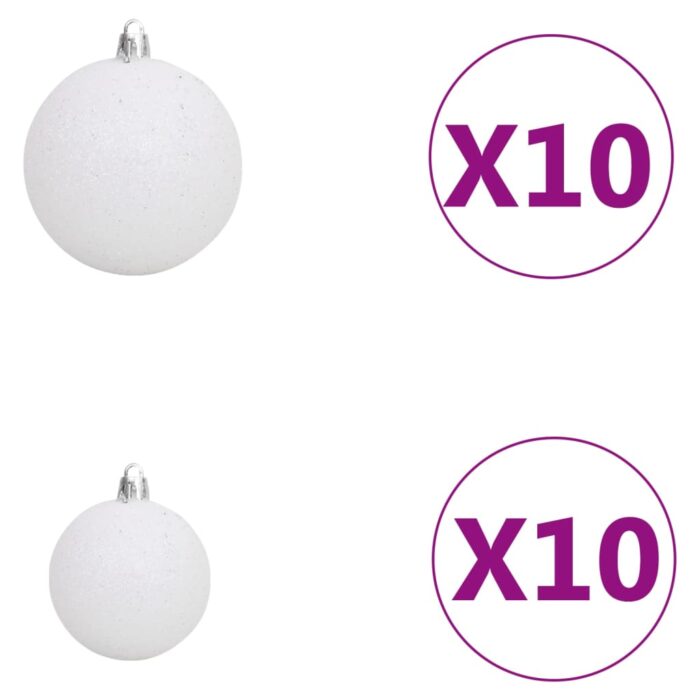 Sapin de Noël artificiel 300 LED&boules&neige floquée 210 cm – Image 10