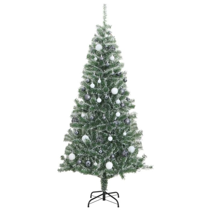 Sapin de Noël artificiel 300 LED&boules&neige floquée 210 cm – Image 3