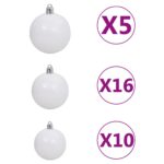 Sapin de Noël artificiel 300 LED&boules&neige floquée 210 cm – Image 9