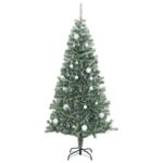 Sapin de Noël artificiel 300 LED&boules&neige floquée 240 cm – Image 3
