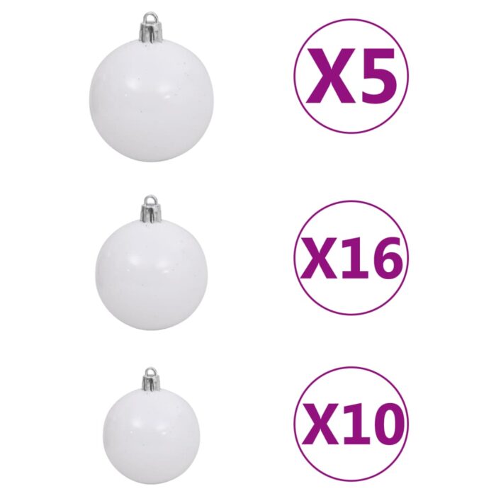 Sapin de Noël artificiel 300 LED&boules&neige floquée 240 cm – Image 9