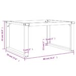 Pieds de table basse cadre en O 80x70x43 cm acier – Image 7