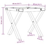 Pieds de table basse cadre en X 40x40x33 cm acier – Image 7