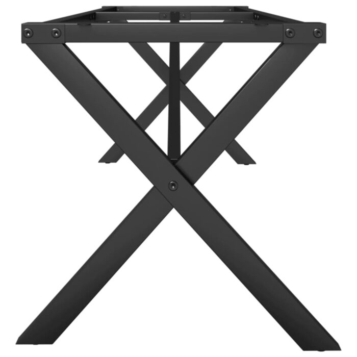 Pieds de table basse cadre en X 140x30x43 cm acier – Image 3