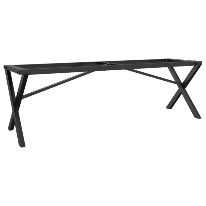 Pieds de table basse cadre en X 140x30x43 cm acier – Image 4