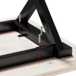 Pieds de table basse cadre en X 140x30x43 cm acier – Image 6