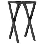 Pieds de table à manger cadre en X 40x40x73 cm acier – Image 4