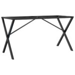 Pieds de table à manger cadre en X 120x60x73 cm acier – Image 4