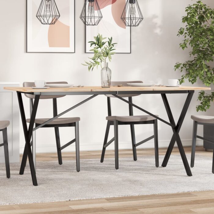 Pieds de table à manger cadre en X 120x60x73 cm acier – Image 1