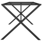 Pieds de table à manger cadre en X 180x80x73 cm acier – Image 3