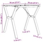 Pieds de table à manger cadre en Y 70x70x73 cm acier – Image 7