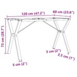 Pieds de table à manger cadre en Y 120x60x73 cm acier – Image 7