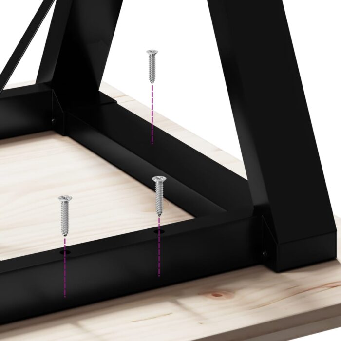Pieds de table à manger cadre en Y 140x60x73 cm acier – Image 6