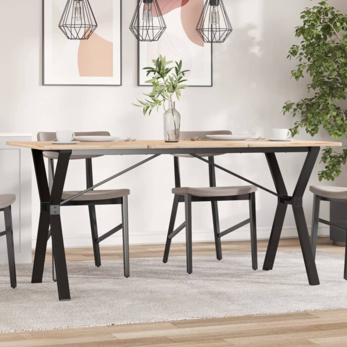 Pieds de table à manger cadre en Y 140x60x73 cm acier – Image 1