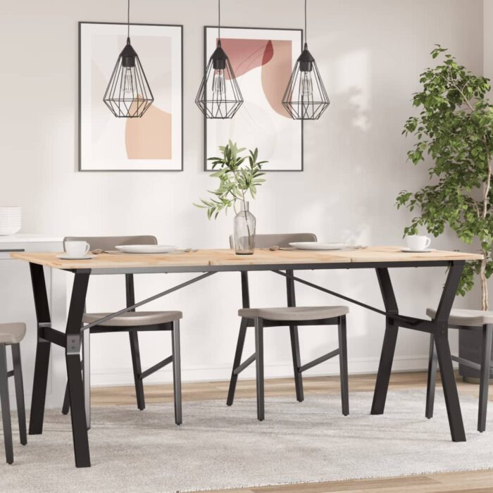 Pieds de table à manger cadre en Y 160x80x73 cm acier – Image 1