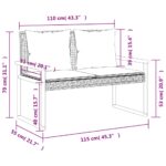 Banc de jardin avec coussin mélange beige résine tressée acacia – Image 8